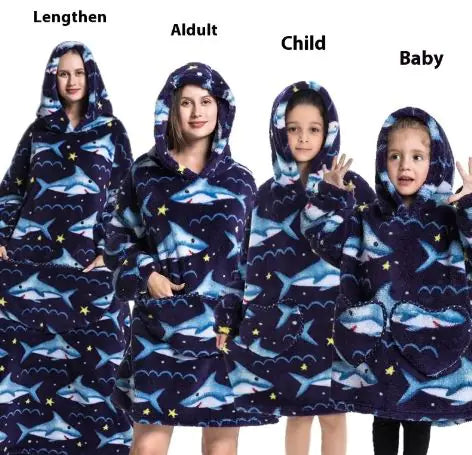 Lazy Blanket Hoodie Family Party Gift Pi-Mart