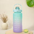 2L Large Capacity Water Bottle With Straw With Time Marker Frosted Cup Girls Large Portable Travel Bottles Sports Fitness Cup Water Bottle With Time Marker 2L Drinking Bottles With Straw BPA Free 2L Leakproof Sports Water Bottles For Fitness Gym Stevvex