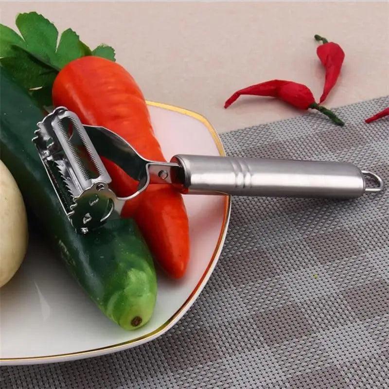 2PCS Stainless Steel Multi-function Vegetable Peeler And Cutter Peeler Potato Carrot Kitchen Tool Stevvex