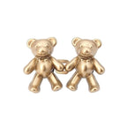 2Pcs Bear Shaped Adjustable Jean Button Waist Buckle Snap Pants Buckle Extender Replacement Jeans Button Safety Pins No Sew Detachable Waist Body Fit Tighten Safety Pins Stevvex