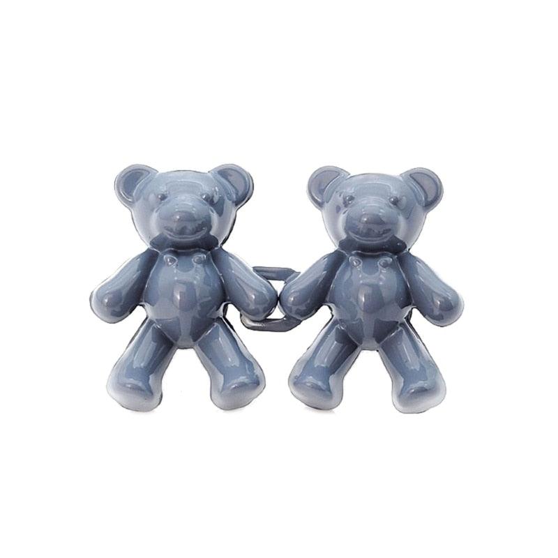 2Pcs Bear Shaped Adjustable Jean Button Waist Buckle Snap Pants Buckle Extender Replacement Jeans Button Safety Pins No Sew Detachable Waist Body Fit Tighten Safety Pins Stevvex