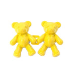 2Pcs Bear Shaped Adjustable Jean Button Waist Buckle Snap Pants Buckle Extender Replacement Jeans Button Safety Pins No Sew Detachable Waist Body Fit Tighten Safety Pins Stevvex