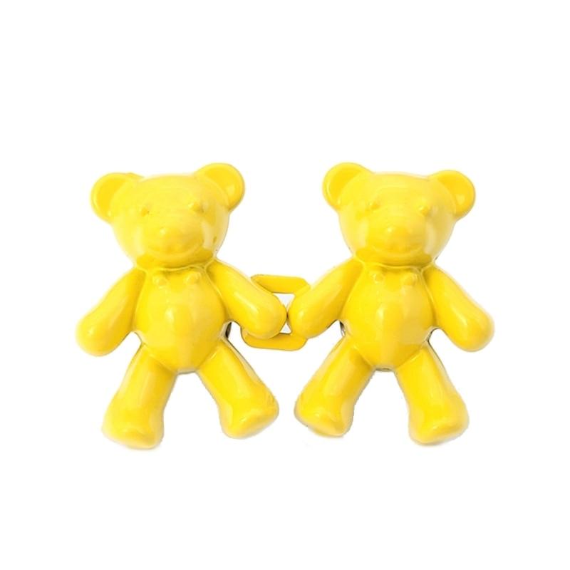 2Pcs Bear Shaped Adjustable Jean Button Waist Buckle Snap Pants Buckle Extender Replacement Jeans Button Safety Pins No Sew Detachable Waist Body Fit Tighten Safety Pins Stevvex
