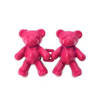 2Pcs Bear Shaped Adjustable Jean Button Waist Buckle Snap Pants Buckle Extender Replacement Jeans Button Safety Pins No Sew Detachable Waist Body Fit Tighten Safety Pins Stevvex