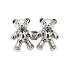 2Pcs Bear Shaped Adjustable Jean Button Waist Buckle Snap Pants Buckle Extender Replacement Jeans Button Safety Pins No Sew Detachable Waist Body Fit Tighten Safety Pins Stevvex