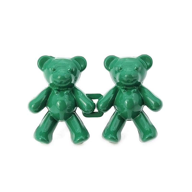 2Pcs Bear Shaped Adjustable Jean Button Waist Buckle Snap Pants Buckle Extender Replacement Jeans Button Safety Pins No Sew Detachable Waist Body Fit Tighten Safety Pins Stevvex
