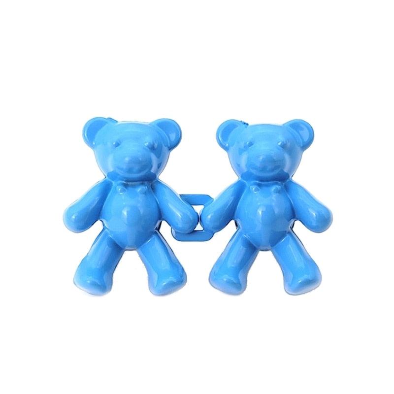 2Pcs Bear Shaped Adjustable Jean Button Waist Buckle Snap Pants Buckle Extender Replacement Jeans Button Safety Pins No Sew Detachable Waist Body Fit Tighten Safety Pins Stevvex