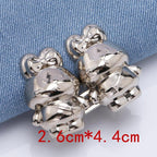 2Pcs Bear Shaped Adjustable Jean Button Waist Buckle Snap Pants Buckle Extender Replacement Jeans Button Safety Pins No Sew Detachable Waist Body Fit Tighten Safety Pins Stevvex