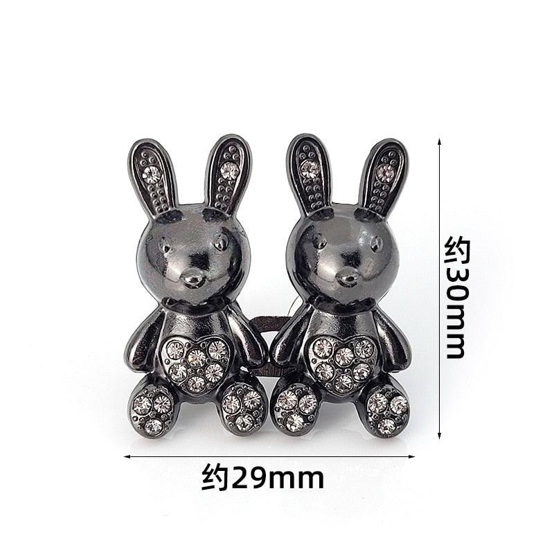 2Pcs Bear Shaped Adjustable Jean Button Waist Buckle Snap Pants Buckle Extender Replacement Jeans Button Safety Pins No Sew Detachable Waist Body Fit Tighten Safety Pins Stevvex
