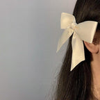 2pcs Black White Ribbon Hair Bows Clips Vintage Bowknot Side Hairpin Cute Girls Barrettes Headdress Hair Accessories for Women Stevvex
