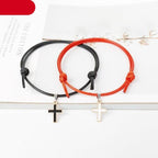2PCS Charm Couple Bracelet Minimalism Adjustable Handmade Lucky Rope Charm Bracelets For Family Women Teens Girl Boy Best Friend Handmade Adjustable Strings Simple Bracelets