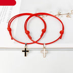 2PCS Charm Couple Bracelet Minimalism Adjustable Handmade Lucky Rope Charm Bracelets For Family Women Teens Girl Boy Best Friend Handmade Adjustable Strings Simple Bracelets