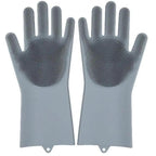 2PCS Cleaning Sponge Gloves Multifunction Silicone Cleaning Magic Gloves Dish Washing Gloves For Kitchen Household Plate Washing  Reusable Cleaning Gloves For Housework Stevvex