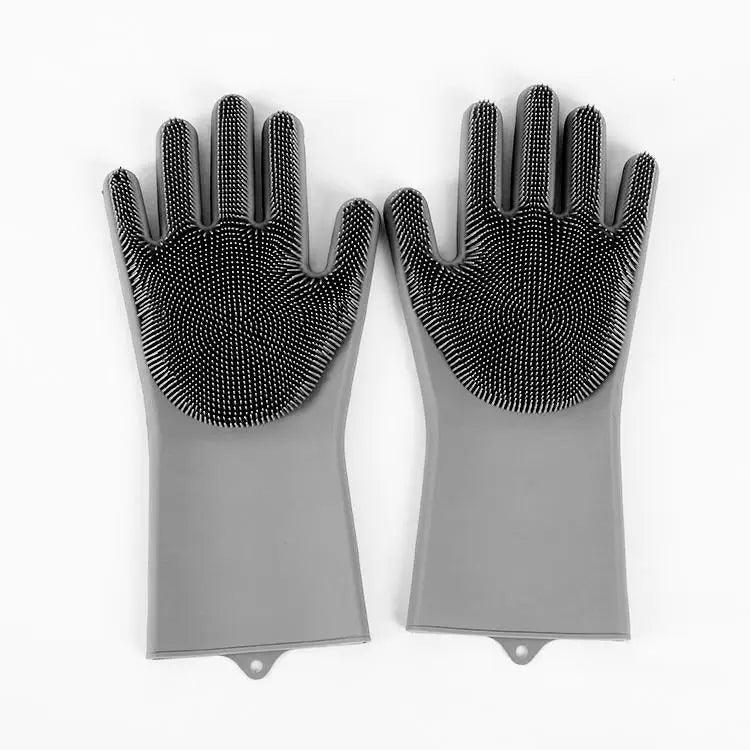 2PCS Cleaning Sponge Gloves Multifunction Silicone Cleaning Magic Gloves Dish Washing Gloves For Kitchen Household Plate Washing  Reusable Cleaning Gloves For Housework Stevvex
