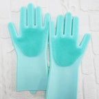 2PCS Cleaning Sponge Gloves Multifunction Silicone Cleaning Magic Gloves Dish Washing Gloves For Kitchen Household Plate Washing  Reusable Cleaning Gloves For Housework Stevvex