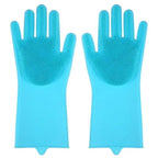 2PCS Cleaning Sponge Gloves Multifunction Silicone Cleaning Magic Gloves Dish Washing Gloves For Kitchen Household Plate Washing  Reusable Cleaning Gloves For Housework Stevvex