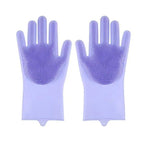 2PCS Cleaning Sponge Gloves Multifunction Silicone Cleaning Magic Gloves Dish Washing Gloves For Kitchen Household Plate Washing  Reusable Cleaning Gloves For Housework Stevvex