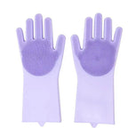 2PCS Cleaning Sponge Gloves Multifunction Silicone Cleaning Magic Gloves Dish Washing Gloves For Kitchen Household Plate Washing  Reusable Cleaning Gloves For Housework Stevvex