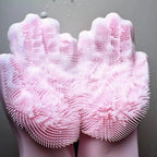 2PCS Cleaning Sponge Gloves Multifunction Silicone Cleaning Magic Gloves Dish Washing Gloves For Kitchen Household Plate Washing  Reusable Cleaning Gloves For Housework Stevvex