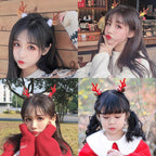 2pcs Cute Deer Ear Hairpins Christmas Hair Clips For Girls Cartoon Antlers Barrettes Lovely Pompom Hairgrips Fashion Hair Accessories For Women Stevvex