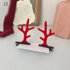 2pcs Cute Deer Ear Hairpins Christmas Hair Clips For Girls Cartoon Antlers Barrettes Lovely Pompom Hairgrips Fashion Hair Accessories For Women Stevvex