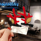 2pcs Cute Deer Ear Hairpins Christmas Hair Clips For Girls Cartoon Antlers Barrettes Lovely Pompom Hairgrips Fashion Hair Accessories For Women Stevvex