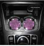 2PCS Diamond Car Coaster Water Cup Slot Non-Slip Mat Silica Gel Pad Bling Car Coasters Silicone Crystal Car Cup Holder Mat Car Gadget Universal Bling Car Cup Mat Holder Insert Crystal Rhinestone Vehicle Cup Coaster Bling Car Accessories for Woman Stevvex