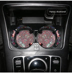 2PCS Diamond Car Coaster Water Cup Slot Non-Slip Mat Silica Gel Pad Bling Car Coasters Silicone Crystal Car Cup Holder Mat Car Gadget Universal Bling Car Cup Mat Holder Insert Crystal Rhinestone Vehicle Cup Coaster Bling Car Accessories for Woman Stevvex