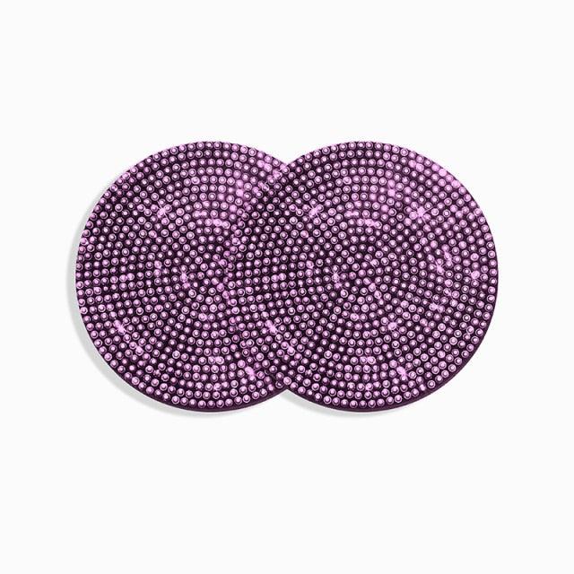2PCS Diamond Car Coaster Water Cup Slot Non-Slip Mat Silica Gel Pad Bling Car Coasters Silicone Crystal Car Cup Holder Mat Car Gadget Universal Bling Car Cup Mat Holder Insert Crystal Rhinestone Vehicle Cup Coaster Bling Car Accessories for Woman Stevvex