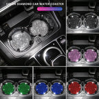 2PCS Diamond Car Coaster Water Cup Slot Non-Slip Mat Silica Gel Pad Bling Car Coasters Silicone Crystal Car Cup Holder Mat Car Gadget Universal Bling Car Cup Mat Holder Insert Crystal Rhinestone Vehicle Cup Coaster Bling Car Accessories for Woman Stevvex