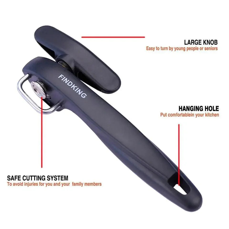 2PCS Durable Cans Opener Kitchen Tools Professional handheld Manual Stainless Steel Can Opener Side Cut Manual Jar opener Stevvex