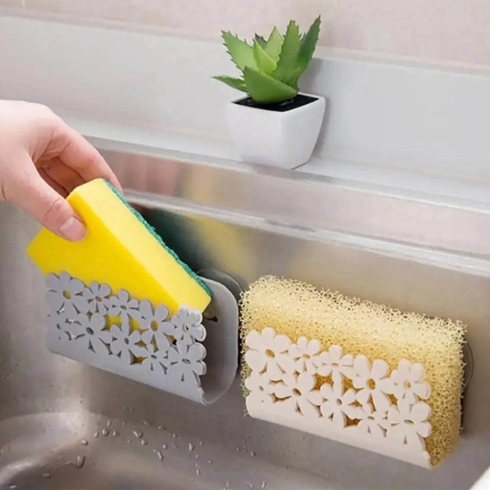 2PCS Durable Kitchen Bathroom Drying Rack Toilet Sink Suction Sponges Holder Rack Suction Cup Dish Cloths Holder Scrubbers Soap Storage Stevvex