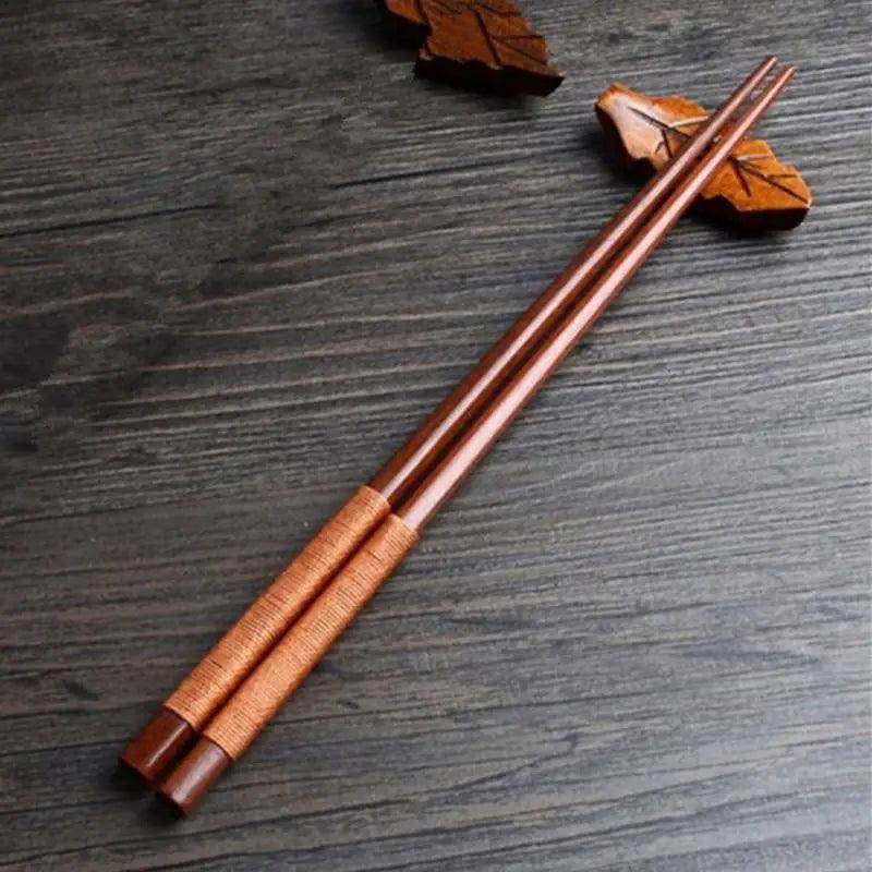 2PCS Incredible Handmade Japanese Natural Chestnut Wood Sushi Chopsticks Set Value Gift Sushi Chinese food Stevvex