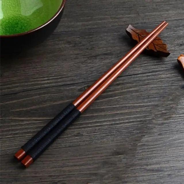 2PCS Incredible Handmade Japanese Natural Chestnut Wood Sushi Chopsticks Set Value Gift Sushi Chinese food Stevvex