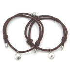 2Pcs Minimalist Magnetic Couple Bracelet Braided Rope Lover Friendship Matching Distance Relationship Matching Handmade Bracelets With Mutual Attraction Magnetic Bells Friendship Rope Bracelet