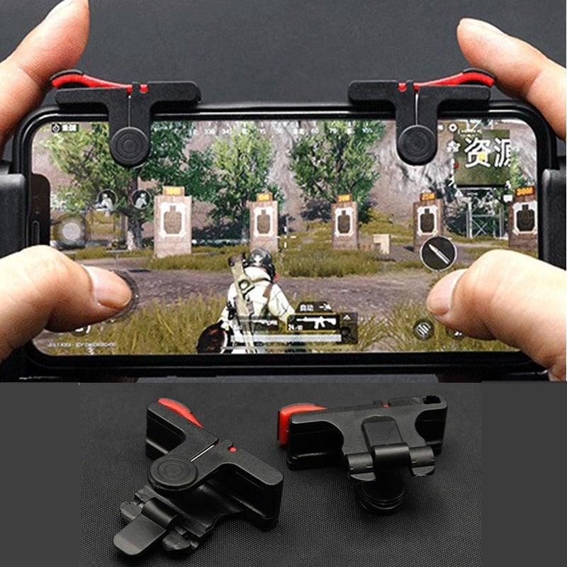 2Pcs Moible Phone Controller Gamepad Free Fire Trigger Game Pad Grip Joystick for Android Accessories With Box Mobile Phone Game Joystick Game Control Touch Screen Joypad Game Controller Stevvex