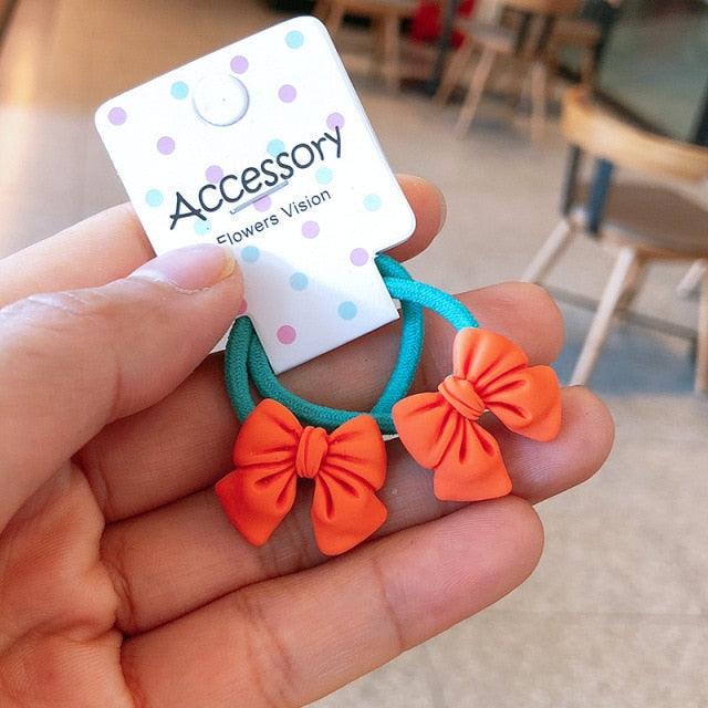 2PCS New Cute Princess Bowknot Headwear Kids Elastic Hair Bands Children Ropes Girls Cartoon Accessories Baby Headdress Gorgeous Hair Accessories For Women Stevvex