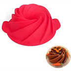 2PCS New Luxury Large Spiral shape silicone Bundt Cake Pan 10- inch, Bread Bakeware Mold baking Tools Cyclone Shape Cake Mould  Baking Tool Stevvex