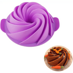 2PCS New Luxury Large Spiral shape silicone Bundt Cake Pan 10- inch, Bread Bakeware Mold baking Tools Cyclone Shape Cake Mould  Baking Tool Stevvex