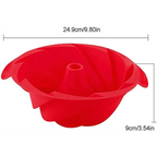 2PCS New Luxury Large Spiral shape silicone Bundt Cake Pan 10- inch, Bread Bakeware Mold baking Tools Cyclone Shape Cake Mould  Baking Tool Stevvex