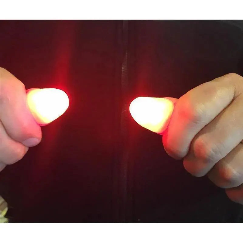 2pcs Red Lightup Magic Thumbs LED Magic Fingers Tricks Thumb Props Amazing Ultra Bright Light Festival Party Toys Illusion Magic Gadgets Stevvex