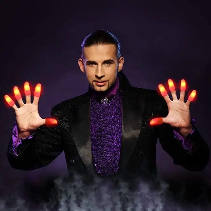 2pcs Red Lightup Magic Thumbs LED Magic Fingers Tricks Thumb Props Amazing Ultra Bright Light Festival Party Toys Illusion Magic Gadgets Stevvex