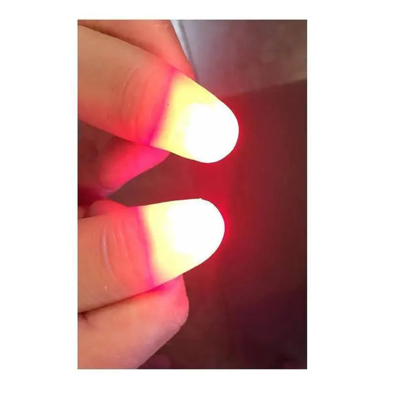 2pcs Red Lightup Magic Thumbs LED Magic Fingers Tricks Thumb Props Amazing Ultra Bright Light Festival Party Toys Illusion Magic Gadgets Stevvex