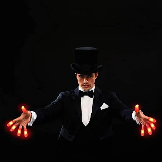 2pcs Red Lightup Magic Thumbs LED Magic Fingers Tricks Thumb Props Amazing Ultra Bright Light Festival Party Toys Illusion Magic Gadgets Stevvex