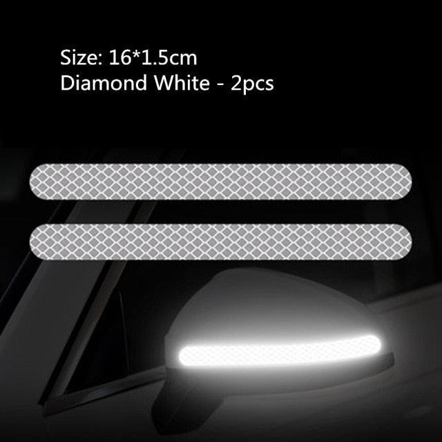 2Pcs Reflectance Car Stickers Reflector Rearview Mirror Reflective Tape Car Accessories Exterior Reflex Tape Reflective Strip Reflective Car Stickers Set Rearview Mirror Reflective Warning Stickers Car Side Reflective Stickers Stevvex