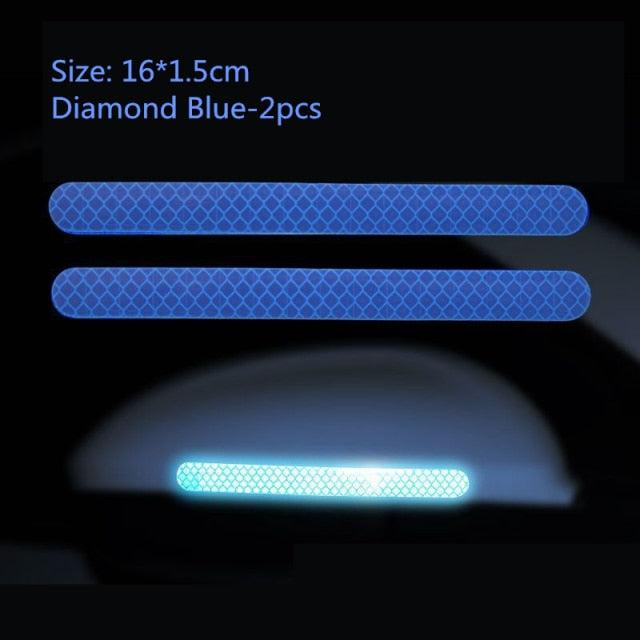 2Pcs Reflectance Car Stickers Reflector Rearview Mirror Reflective Tape Car Accessories Exterior Reflex Tape Reflective Strip Reflective Car Stickers Set Rearview Mirror Reflective Warning Stickers Car Side Reflective Stickers Stevvex