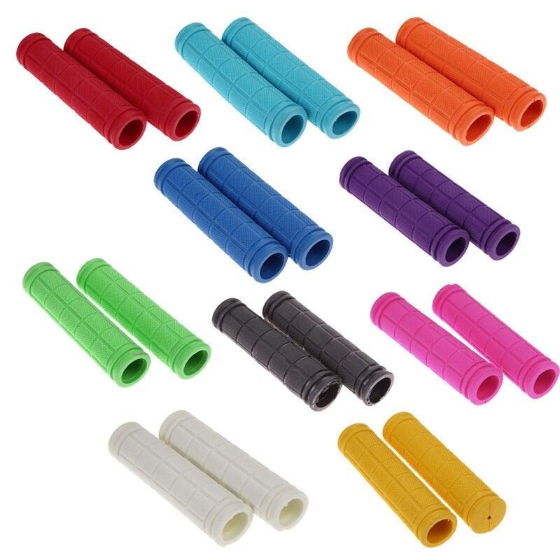 2PCS Rubber Bike Handlebar Grips Cover Mountain Bicycle Handle Anti-Skid Bicycles Bar Grips Non-Slip Rubber Bike Handle Grips For Kids Bike Scooter Mountain Road Urban Bike Tricycle Soft Handlebar Stevvex