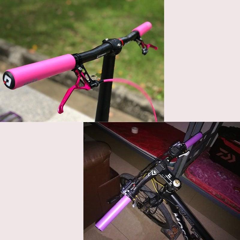 2PCS Silicone Bicycle Handlebar Grips Anti-Slip Shock-Asorbing Mountain Bike Handlebar Grip Silica Gel Super Light Anti-Skid Shock-Proof Handle Bar Locking Grips Cycling Grips Stevvex