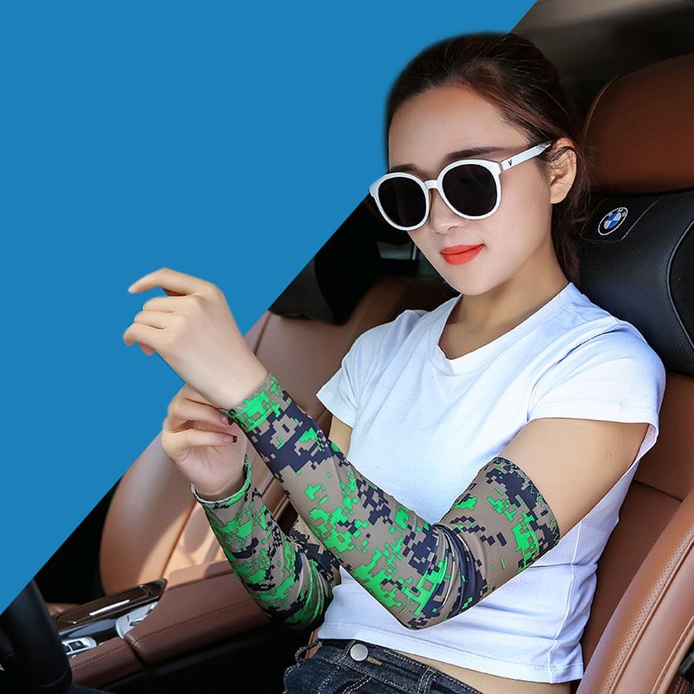 2Pcs Unisex Cooling Arm Sleeves UV Protection Arm Sleeves Compression Cooling Men And Women Summer Cycling Driving Golf Running Cover Sports Running UV Sun Protection Outdoor Men Fishing Cycling Sleeves Hide Tattoos Arm Cover Stevvex