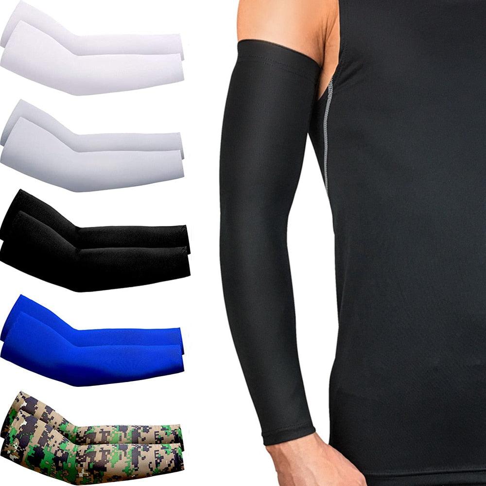 2Pcs Unisex Cooling Arm Sleeves UV Protection Arm Sleeves Compression Cooling Men And Women Summer Cycling Driving Golf Running Cover Sports Running UV Sun Protection Outdoor Men Fishing Cycling Sleeves Hide Tattoos Arm Cover Stevvex